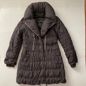 Elie Tahari Dark Grey Down Puffer Jacket Coat